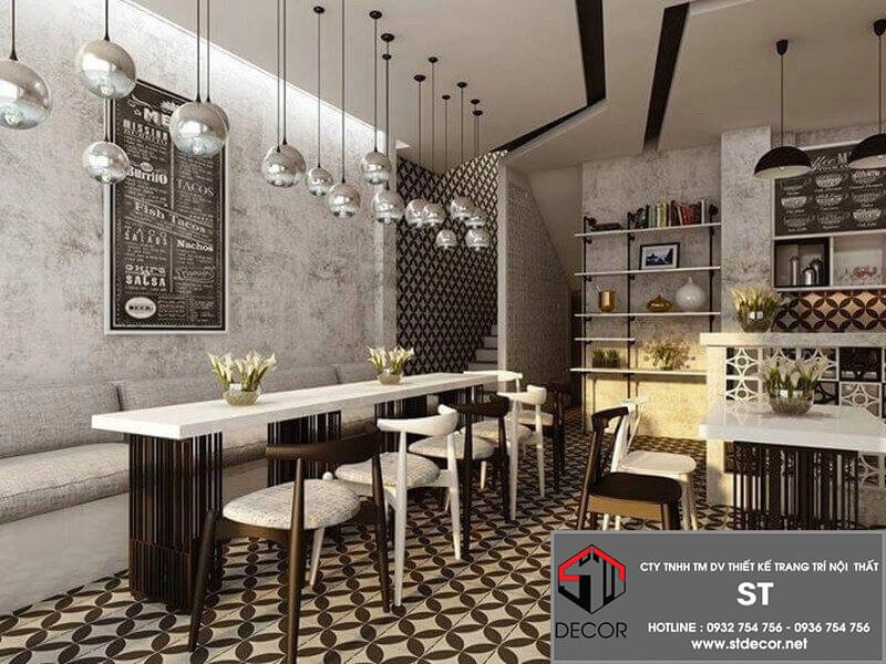 Mẫu thiết kế quán cafe với không gian thoải mái