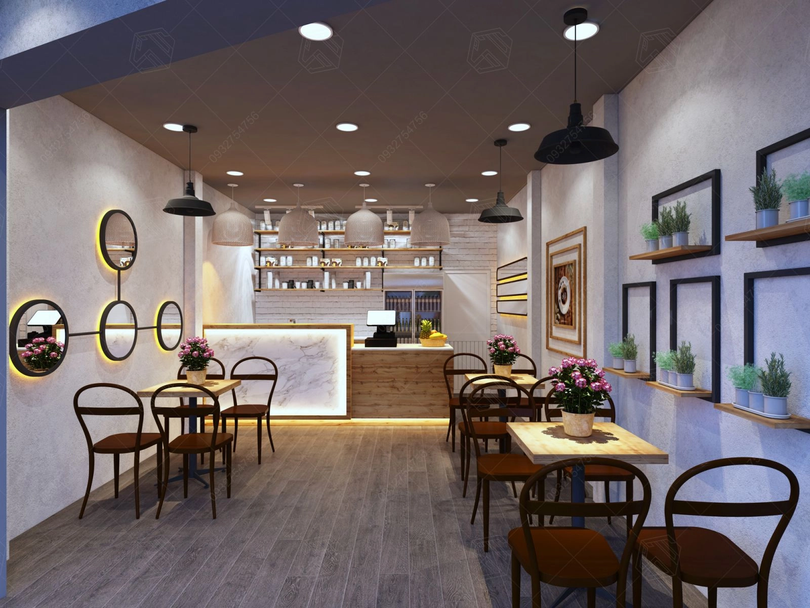 thiết kế quán cafe diện tích nhỏ đẹp