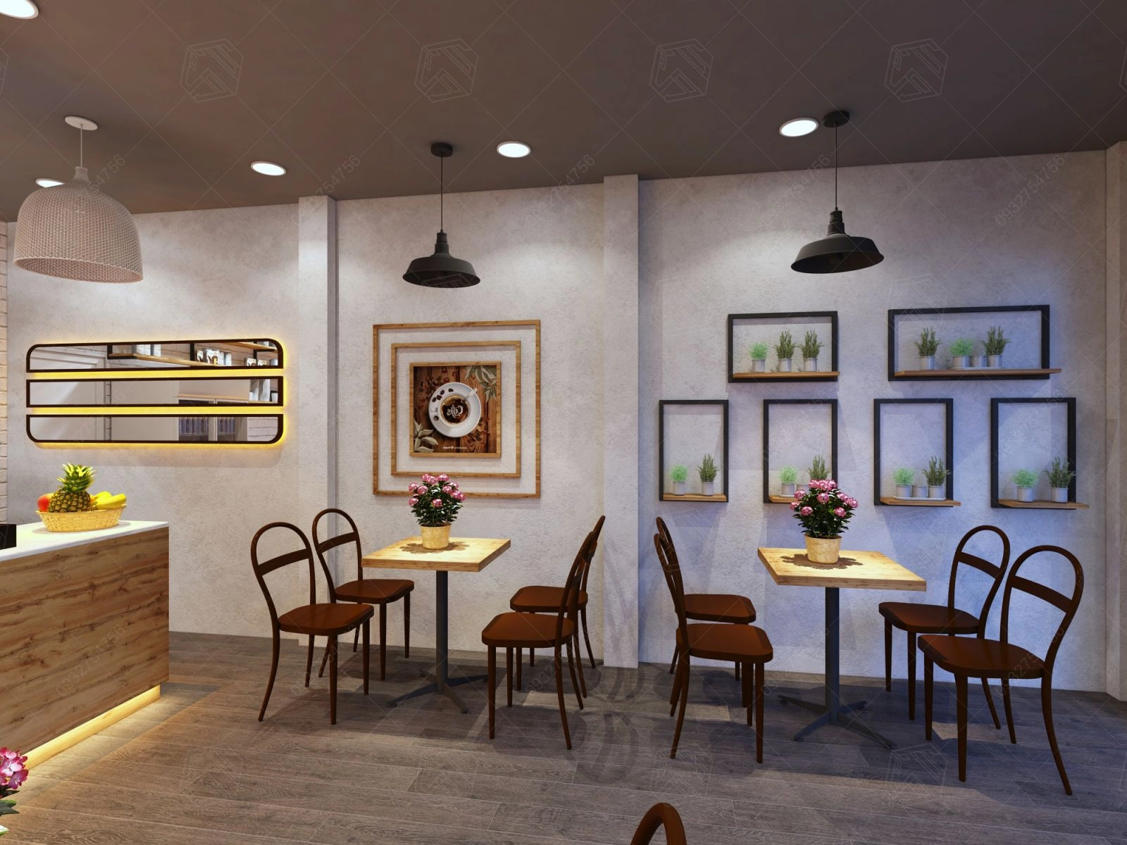 thiết kế quán cafe diện tích nhỏ đẹp