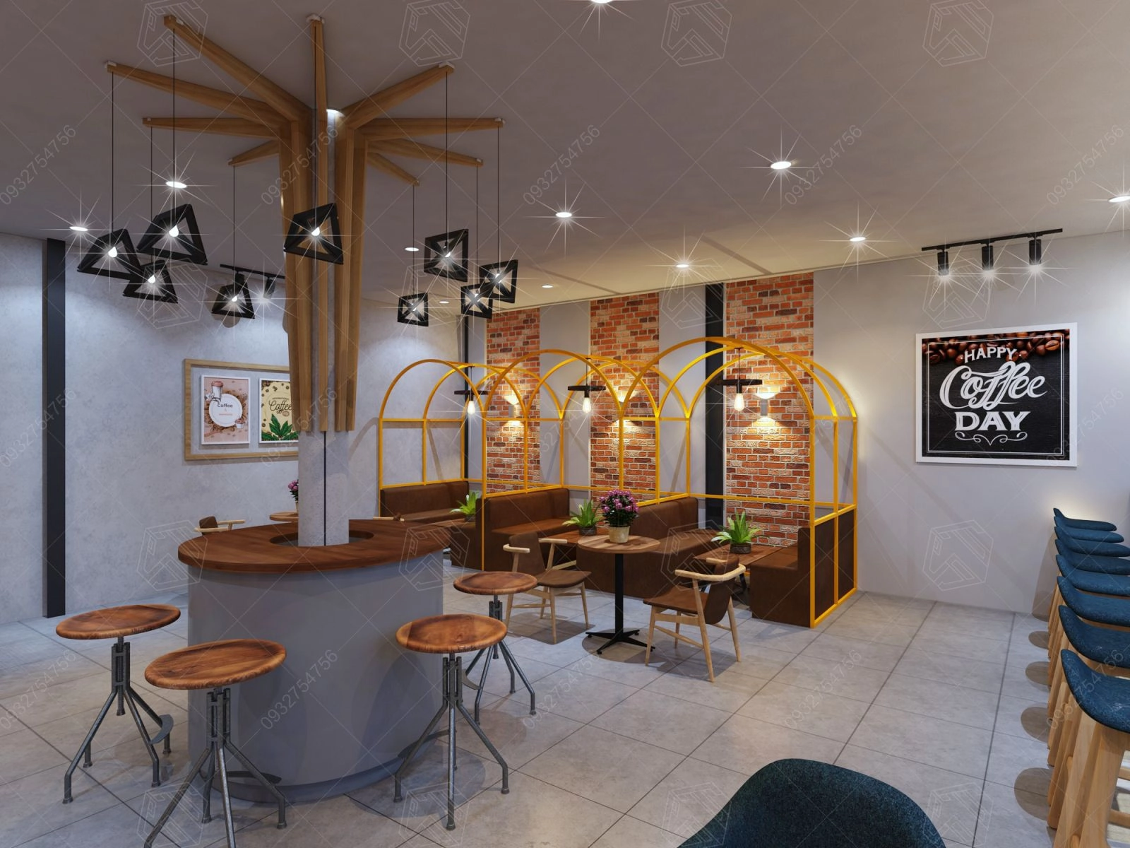 thiết kế quán cafe diện tích nhỏ đẹp